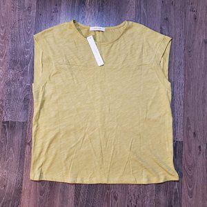 White Willow Mustard Sleeveless Shirt
